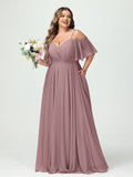 Ysolde Mauve front view bridesmaid dress
