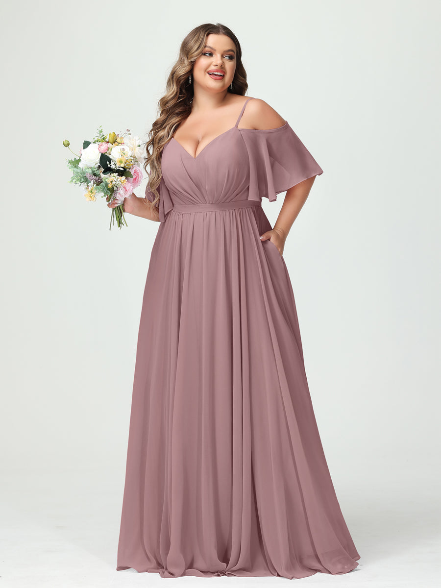 Ysolde Mauve front view bridesmaid dress