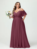 Ysolde Plum front view bridesmaid dress