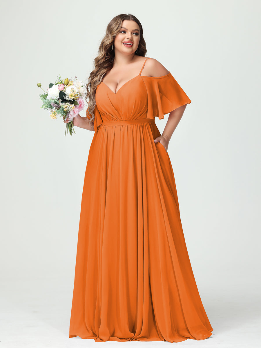 Ysolde Orange front view bridesmaid dress