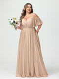 Ysolde Peach front view bridesmaid dress