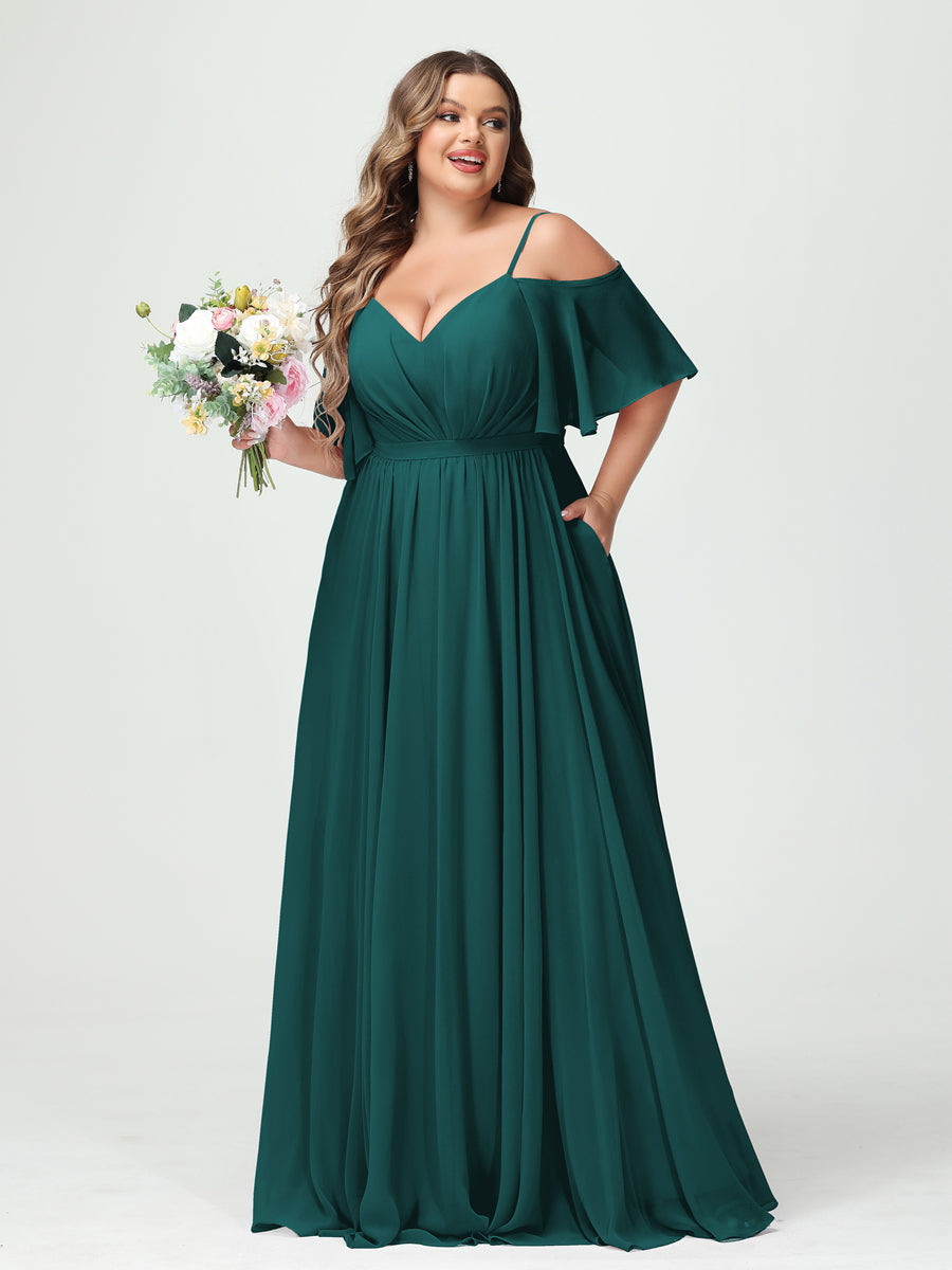 Ysolde Peacock front view bridesmaid dress