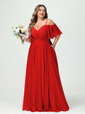 Ysolde Red front view bridesmaid dress