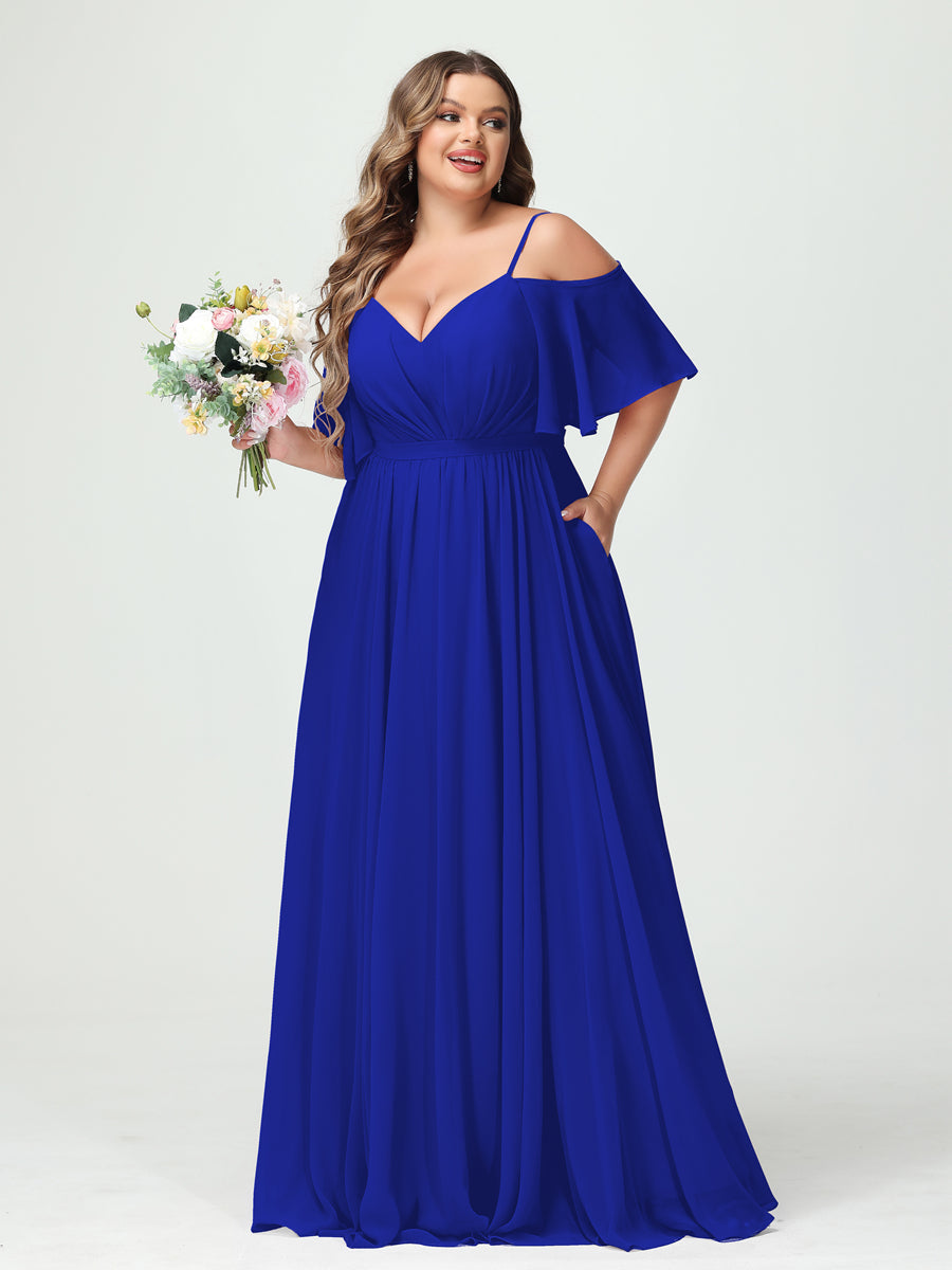 Ysolde Royal Blue back view bridesmaid dress