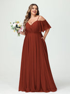 Ysolde Rust front view bridesmaid dress
