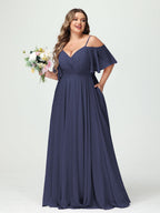 Ysolde Dusty Blue back view bridesmaid dress