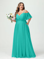Ysolde Turquoise back view bridesmaid dress