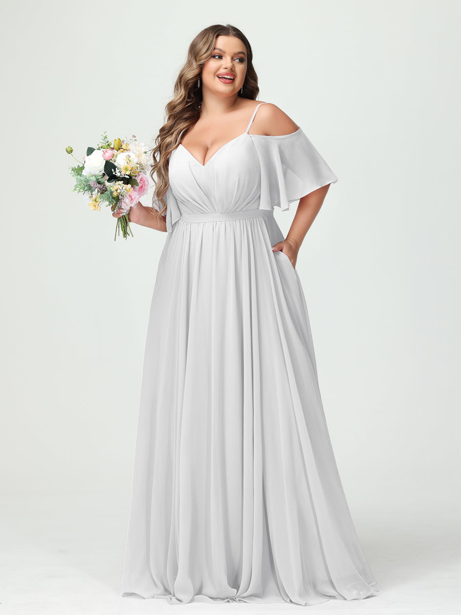 Ysolde White front view bridesmaid dress