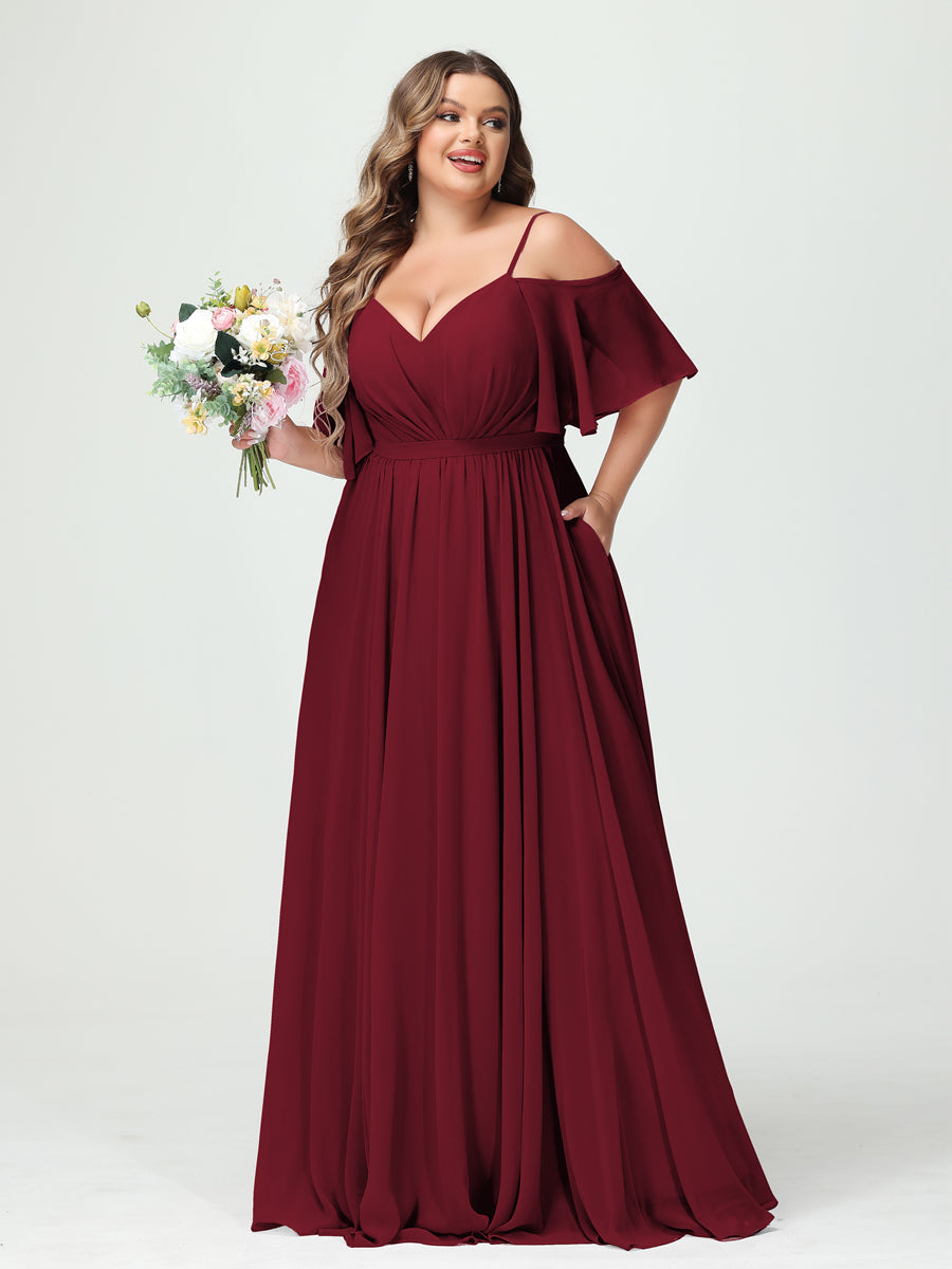 Ysolde Burgundy back view bridesmaid dress