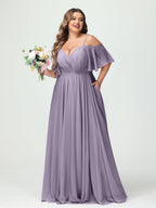 Ysolde Wisteria front view bridesmaid dress