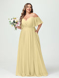 Ysolde Yellow front view bridesmaid dress