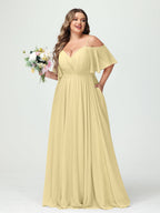 Ysolde Yellow front view bridesmaid dress
