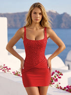 Fiora Red front view homecoming dress