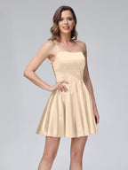 Marielle champagne front view homecoming dress