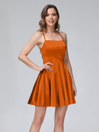 Marielle orange front view homecoming dress