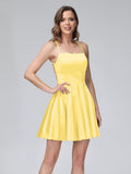 Marielle yellow front view homecoming dress