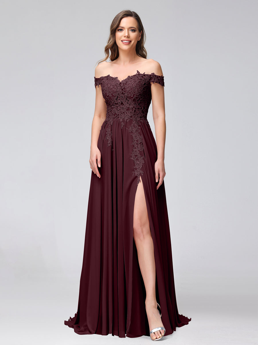 Kerensa Burgundy front view bridesmaid dress