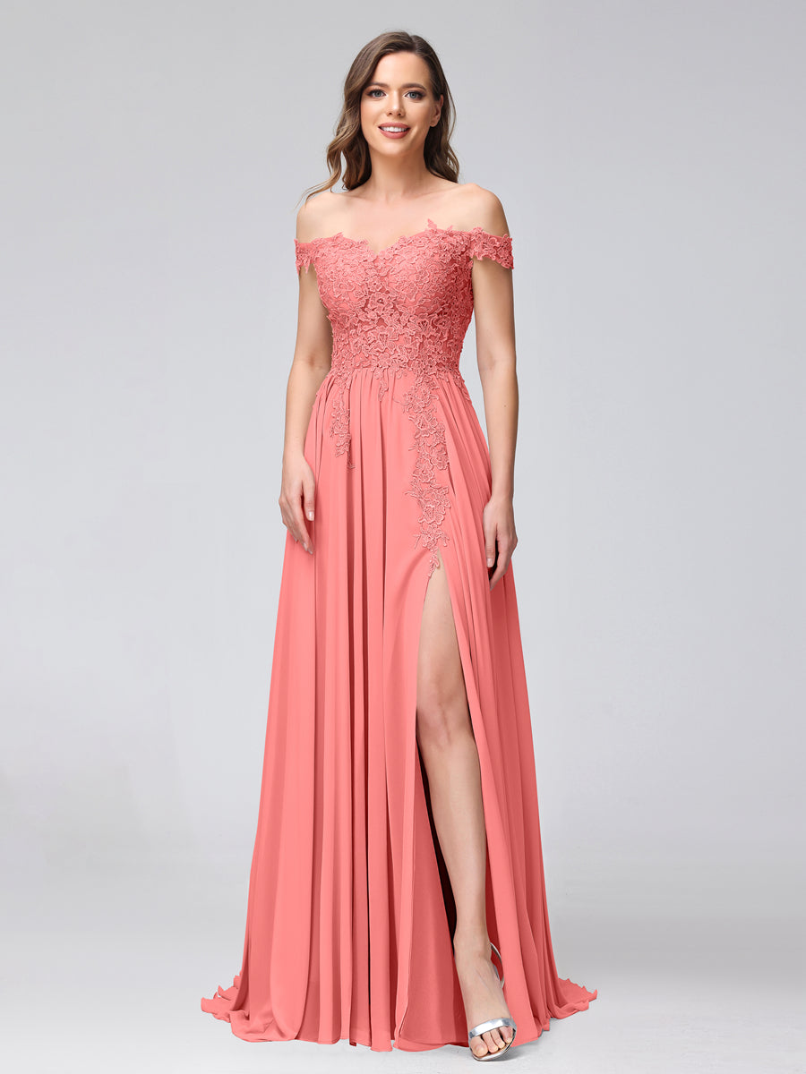 Kerensa Coral back view bridesmaid dress