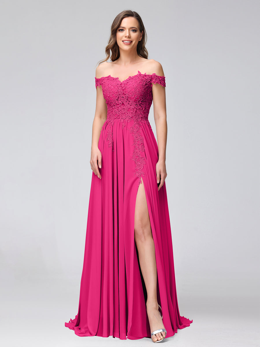 Kerensa Fuchsia front view bridesmaid dress