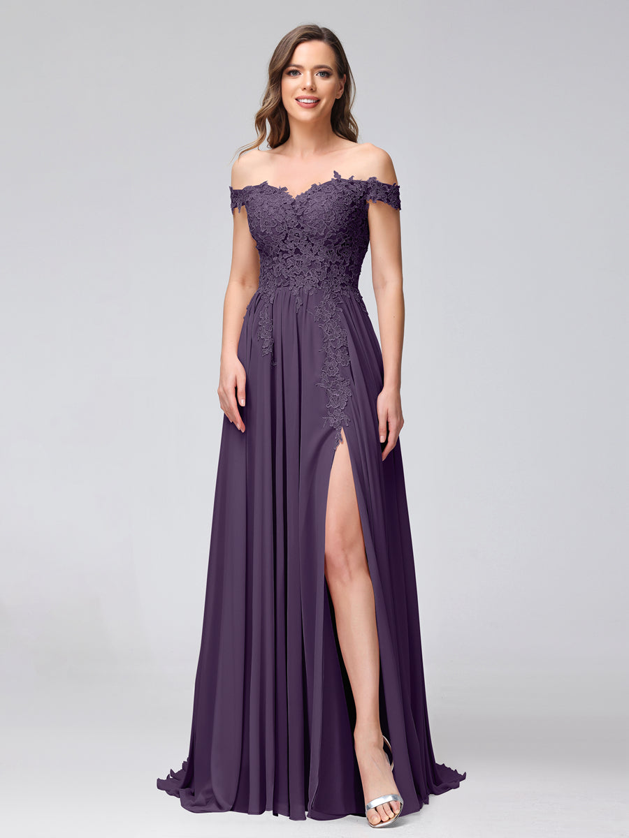 Kerensa Grape front view bridesmaid dress