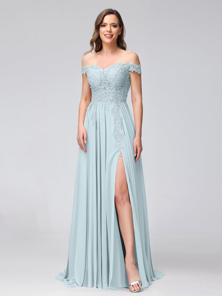 Kerensa Sky Blue front view bridesmaid dress