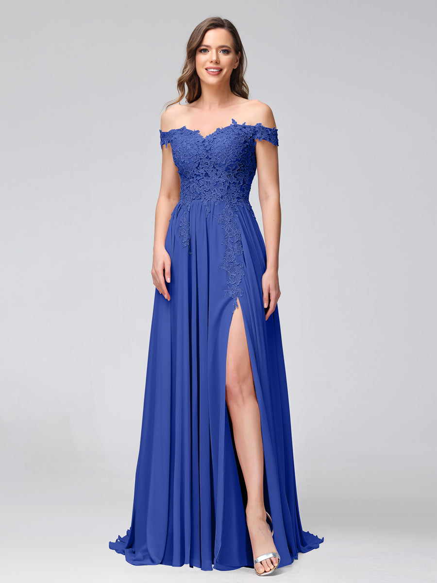 Kerensa Royal Blue front view bridesmaid dress