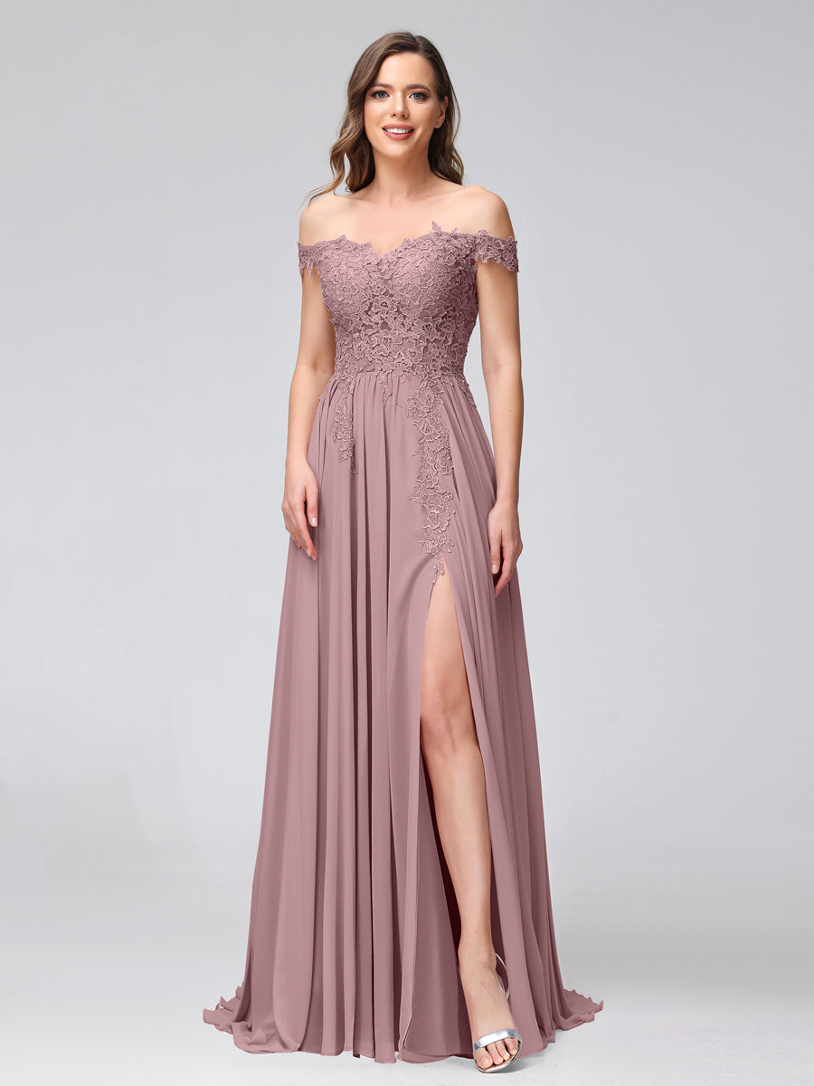 Kerensa Mauve front view bridesmaid dress