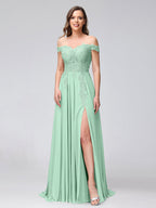 Kerensa Mint Green front view bridesmaid dress