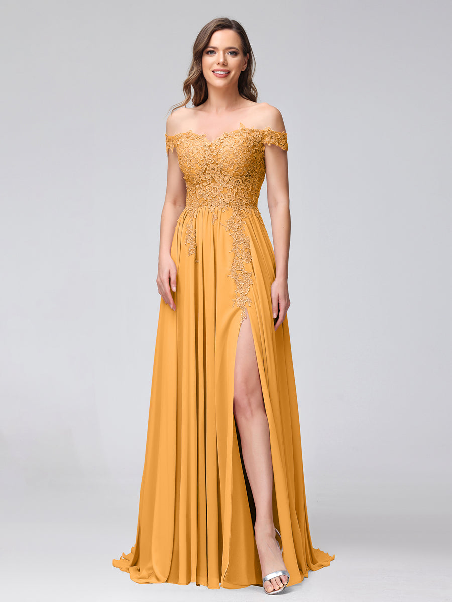 Kerensa Gold front view bridesmaid dress