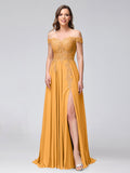 Kerensa Gold front view bridesmaid dress