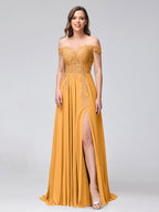 Kerensa Gold front view bridesmaid dress
