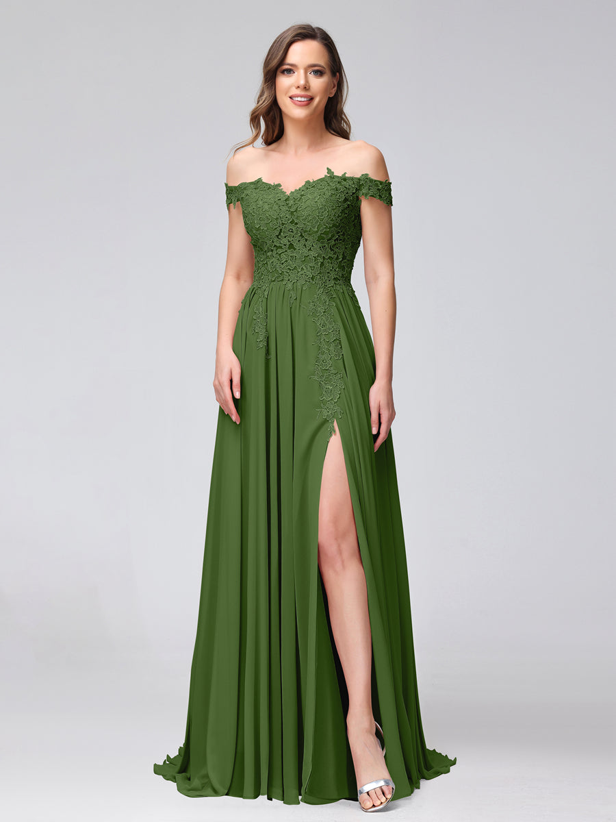 Kerensa Olive Green front view bridesmaid dress