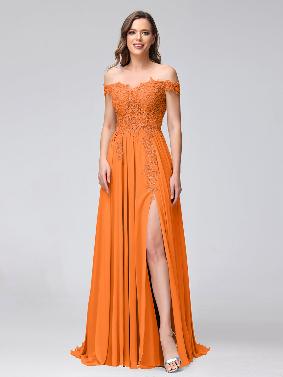 Kerensa Orange front view bridesmaid dress