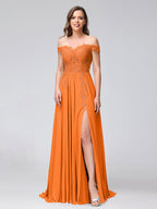 Kerensa Orange front view bridesmaid dress