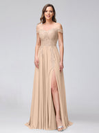 Kerensa Peach front view bridesmaid dress