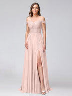 Kerensa Pearl Pink front view bridesmaid dress