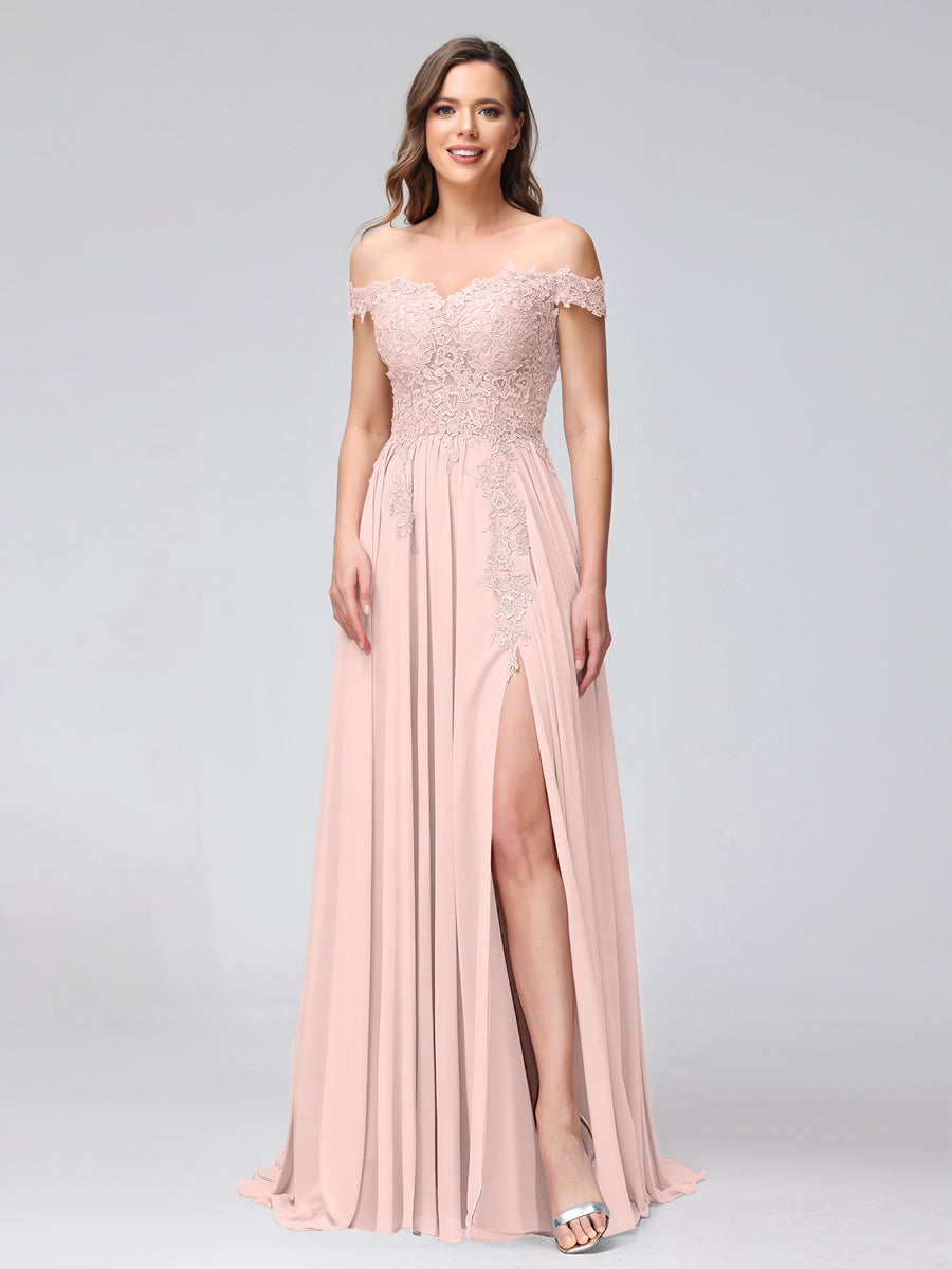 Kerensa Pearl Pink front view bridesmaid dress