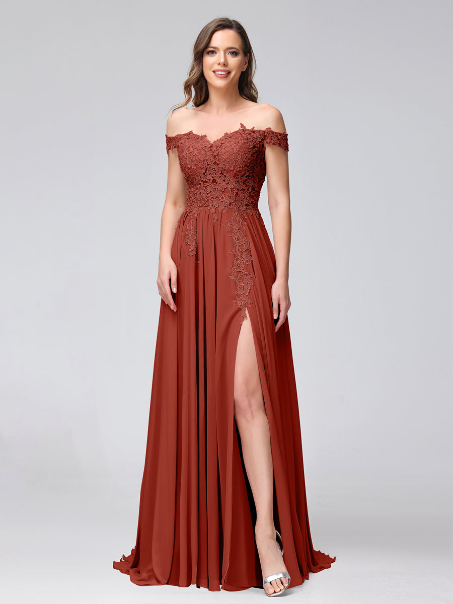 Kerensa Rust front view bridesmaid dress