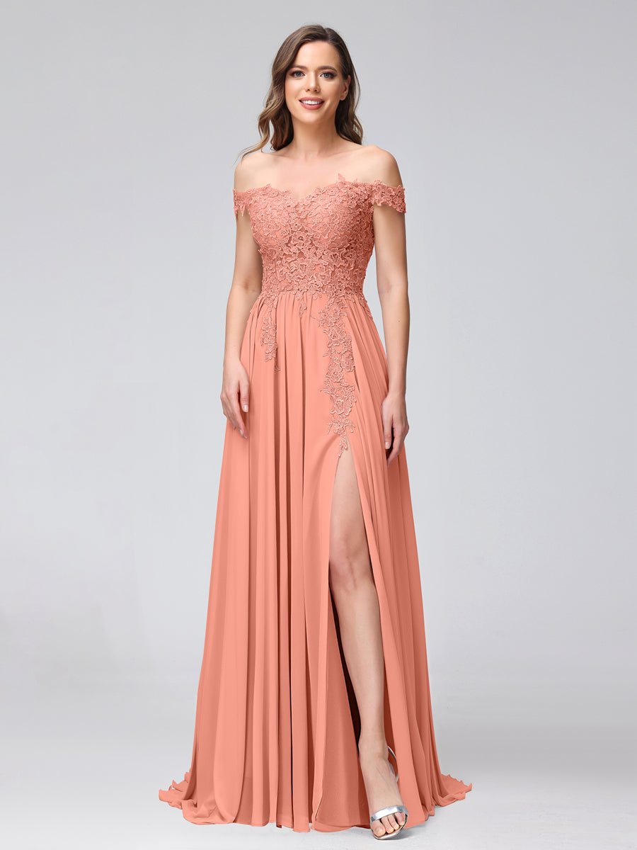 Kerensa Coral front view bridesmaid dress