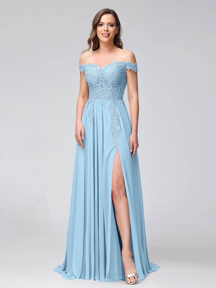 Kerensa Sky Blue side view bridesmaid dress