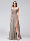 Kerensa Taupe front view bridesmaid dress