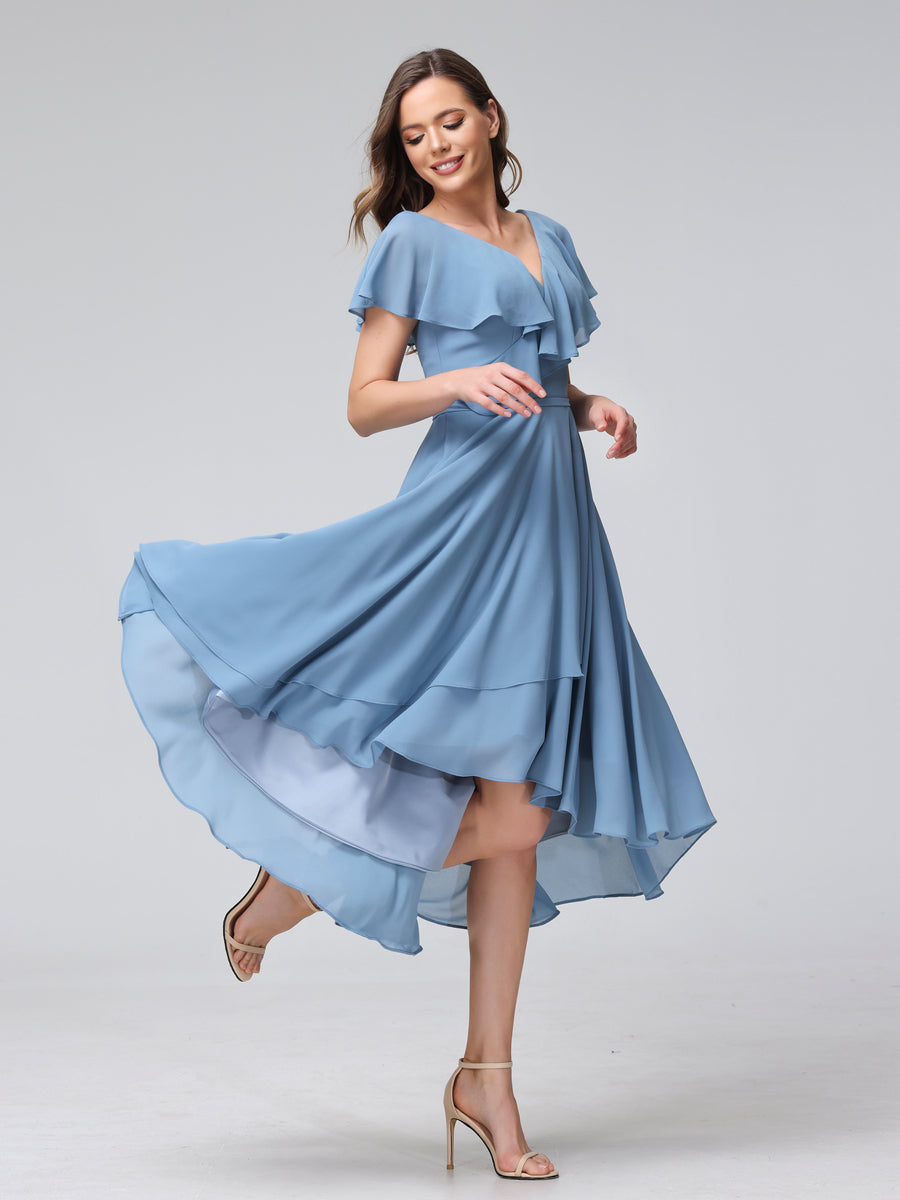 Felicity Rose Turquoise hem detail wedding guest dress
