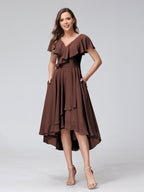 Celestine Brown front view bridesmaid dress