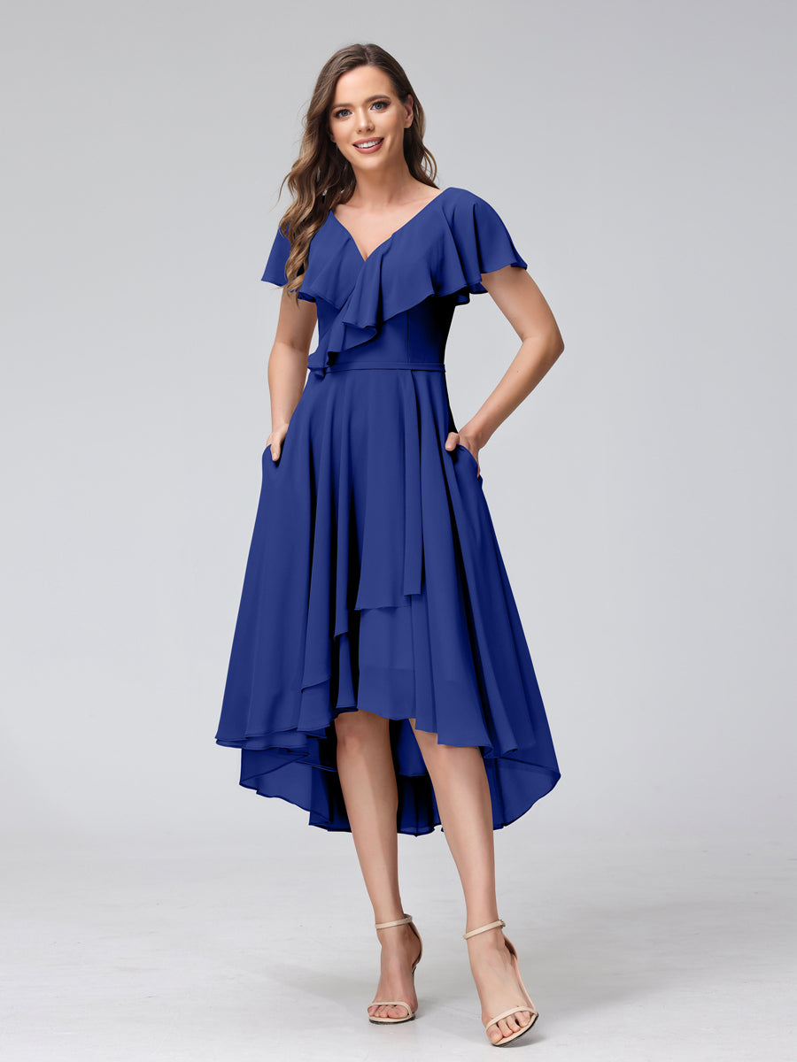 Celestine Royal Blue side view bridesmaid dress