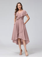 Celestine Dusty Rose back view bridesmaid dress