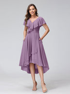 Celestine Wisteria back view bridesmaid dress