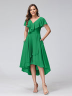 Felicity Rose Forest Green front view wedding guest dress