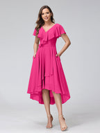 Celestine Hot Pink front view bridesmaid dress