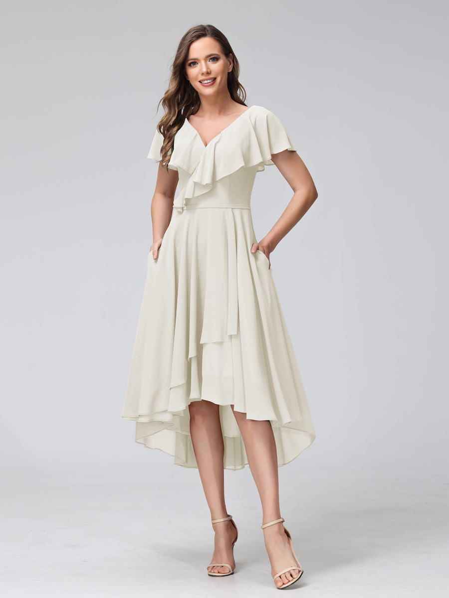 Felicity Rose Ivory back view wedding guest dress