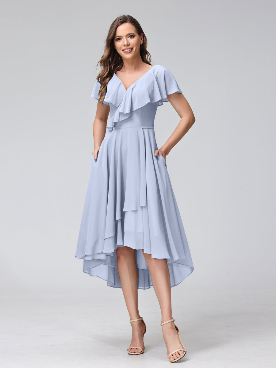 Felicity Rose Lavender front view wedding guest dress